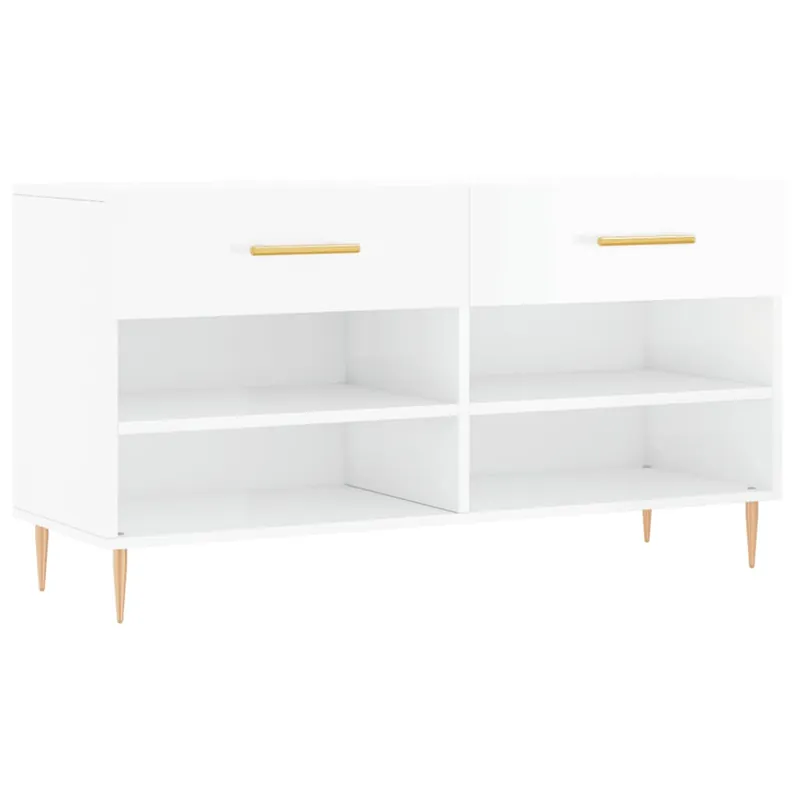 vidaXL Banco zapatero madera de ingeniería gris hormigón 102x35x55 cm - Muebles