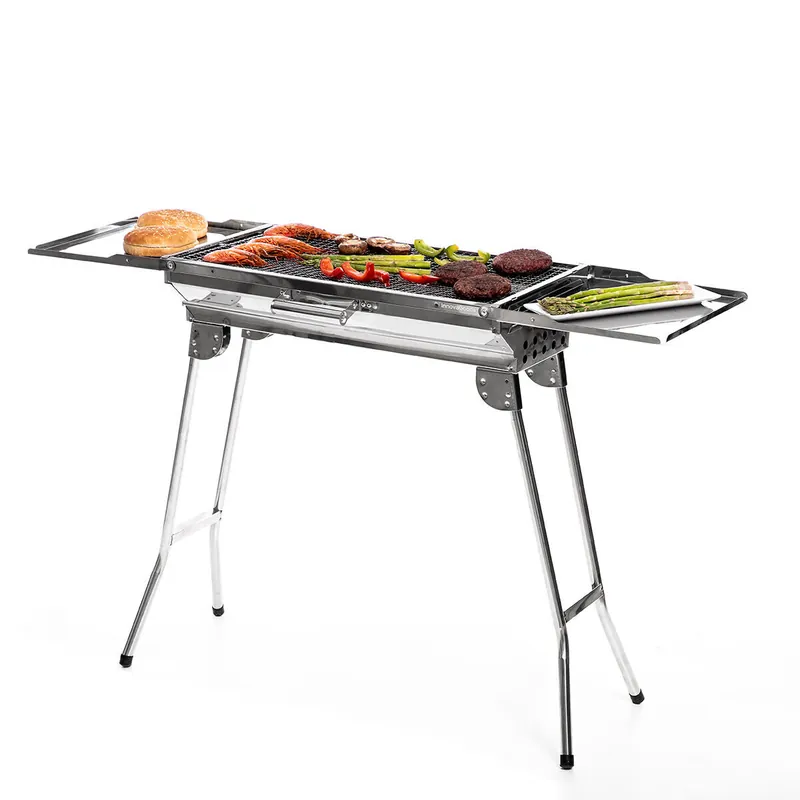 Barbacoa Plegable de Acero Inoxidable para Carbón ExelQ InnovaGoods - Jardín