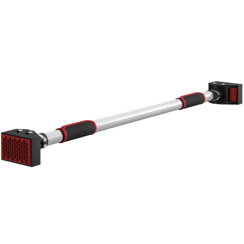 SPORTNOW Barra de Dominadas para Puerta Barra para Hacer Dominadas Ajustable de 95 cm a 123 cm Carga 200 kg para Ejercicio y Entrenamiento en Casa Gimnasio Negro y Rojo - Deporte
