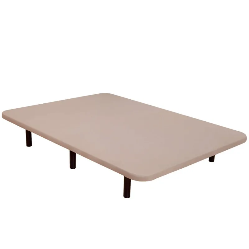 Base Tapizada para Dormitorio 3D Estilo Contemporáneo en Color Beige con 5 Refuerzos Trasversales 90x180 cm (CON 6 Patas) - Descanso