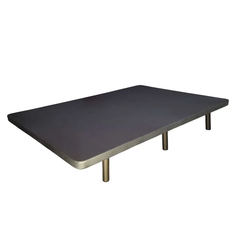 Base Tapizada 90x190 cm para Dormitorio 3D Estilo Contemporáneo en Color Gris Antracita con 5 Refuerzos Trasversales (CON 6 Patas) - Descanso