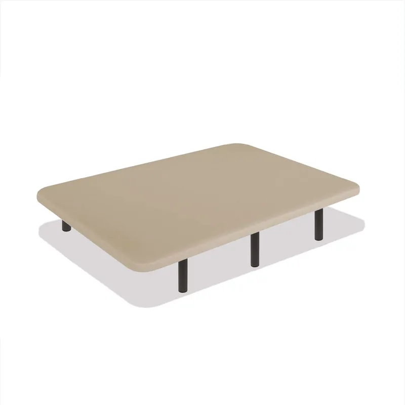 Base Tapizada Beige 90 x 180 cm, DreamNite, Tejido 3D Antideslizante, Estructura 30x40mm, 5 Barras Transversales, Con Patas 30cm - Descanso