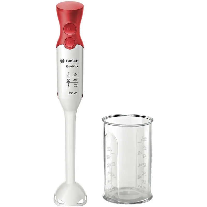 Batidora de Mano BOSCH MSM64010 Blanco Rojo 450 W - Electrodomésticos