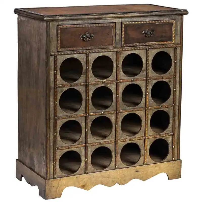 Baul botellero de madera marrón 63x31x69.5h cm - Cocina