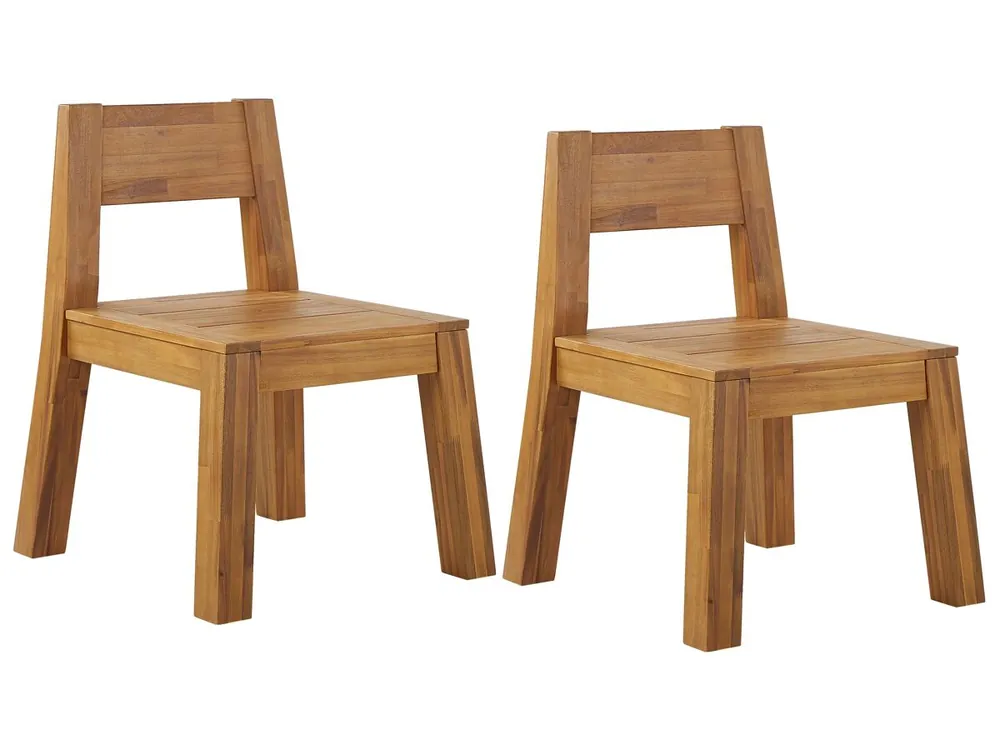Conjunto de 2 sillas de jardín LIVORNO Madera de acacia Marrón