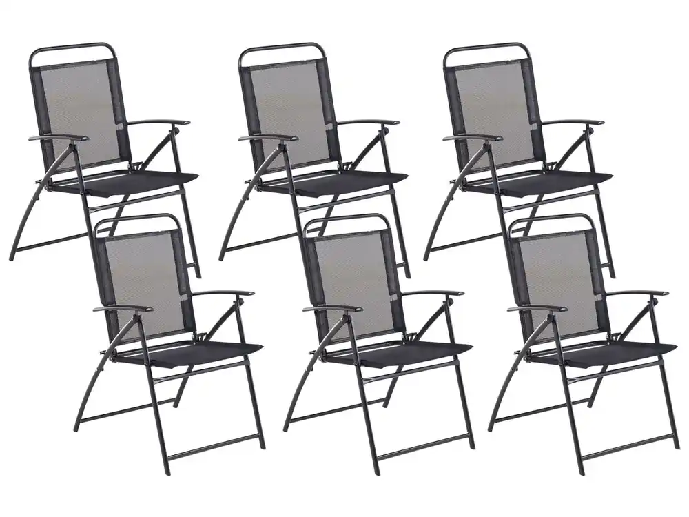Conjunto de 6 sillas de jardín LIVO Metal Negro