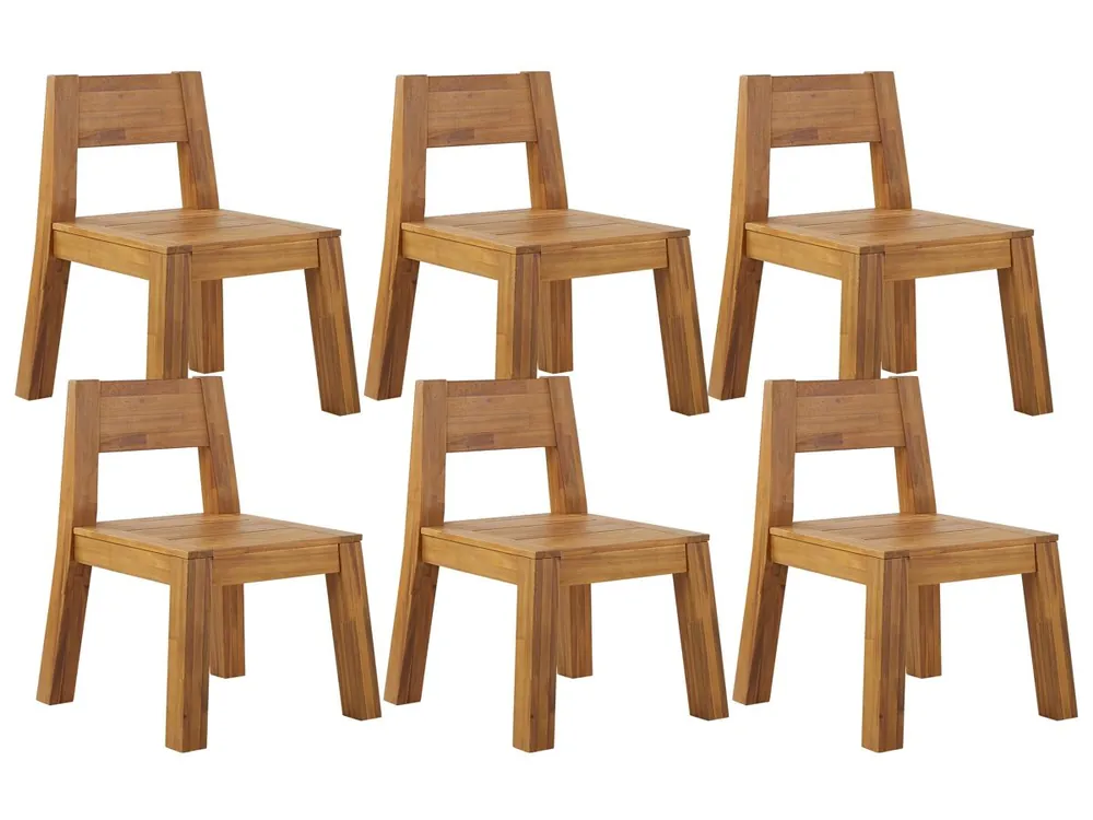 Conjunto de 6 sillas de jardín LIVORNO Madera de acacia Marrón