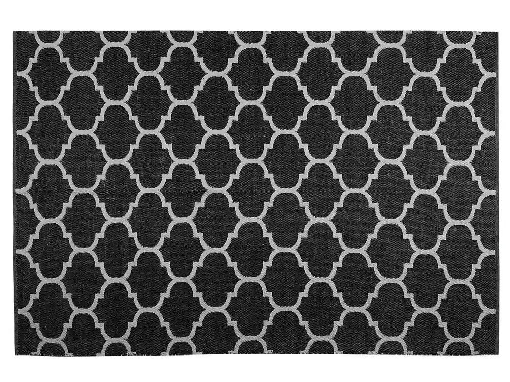 Alfombra de exterior ALADANA Negro/Blanco 140 x 200 cm Reversible - Textil
