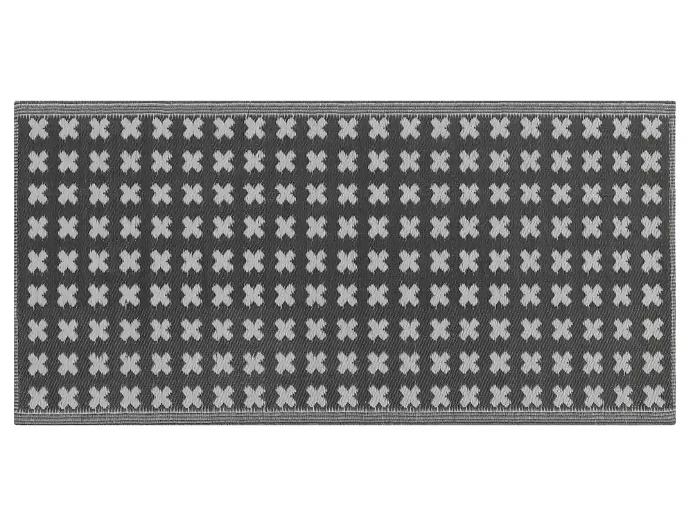 Alfombra de exterior ROHTAK Negro 90 x 180 cm - Textil