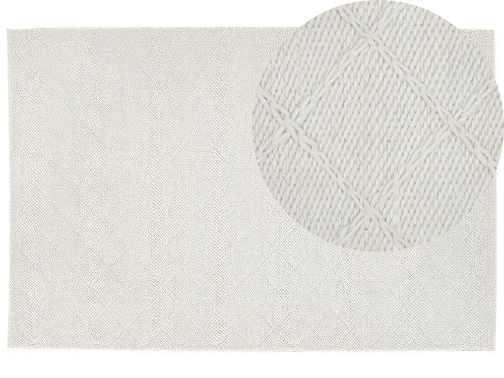 Alfombra ELLEK Blanco 160 x 230 cm Lana - Textil