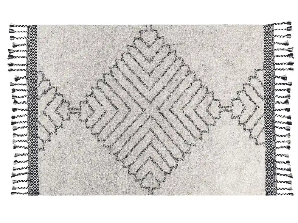 Alfombra ERAY Beige claro 140 x 200 cm Algodón - Textil