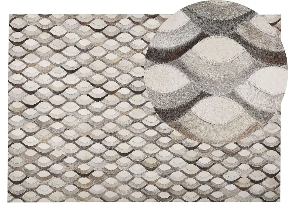 Alfombra KIRCA Beige 140 x 200 cm Piel - Textil