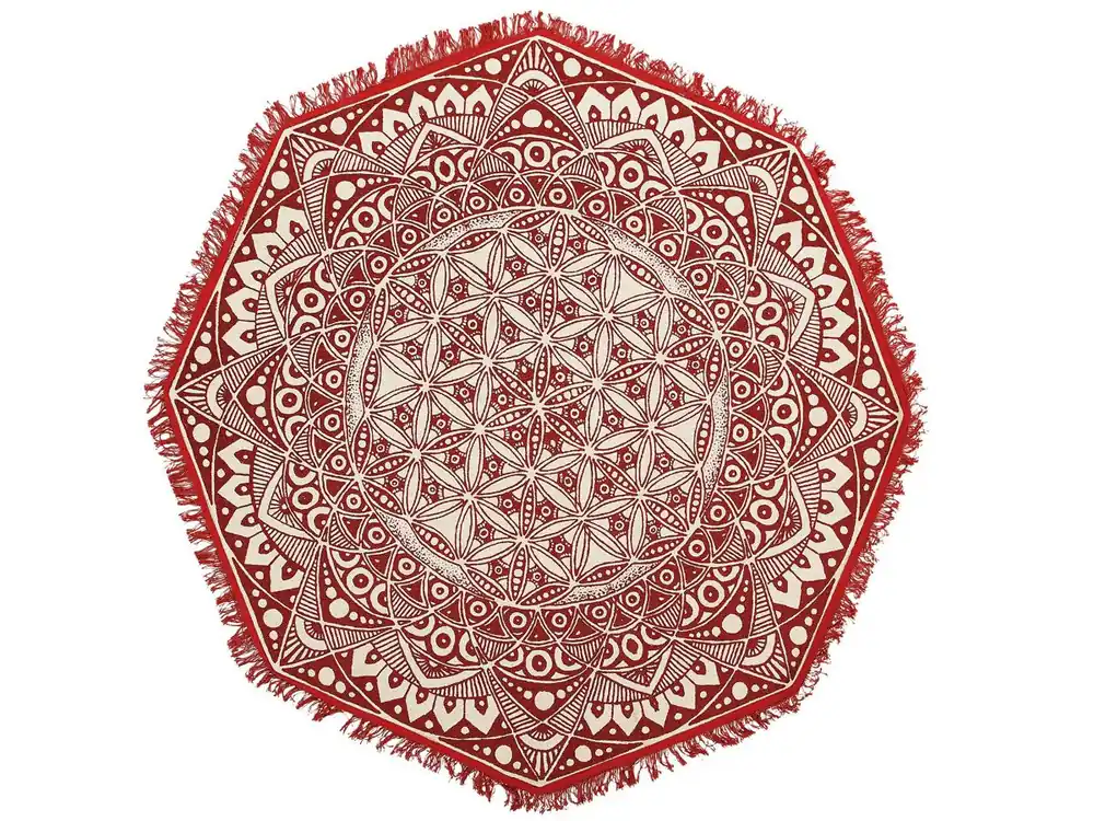 Alfombra MEZITILI Rojo ø 120 cm Algodón - Textil