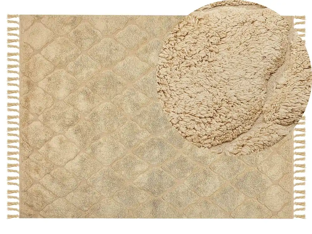 Alfombra SANLIURFA Arena 140 x 200 cm Algodón - Textil