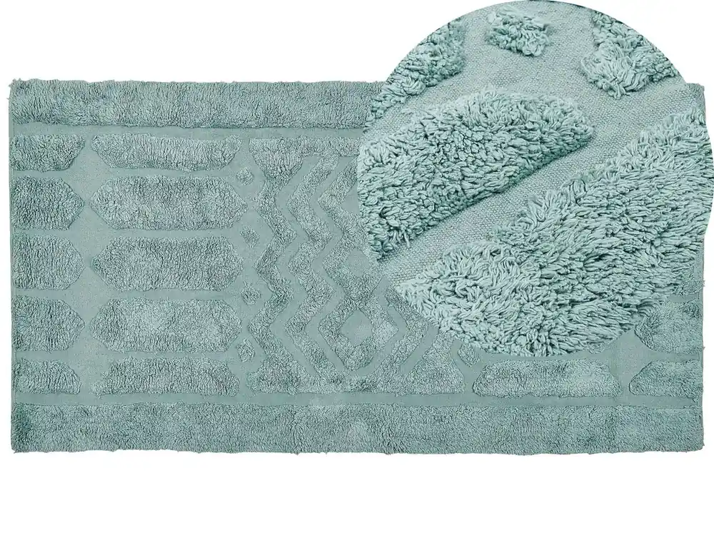 Alfombra SIRNAK Verde menta 80 x 150 cm Algodón - Textil