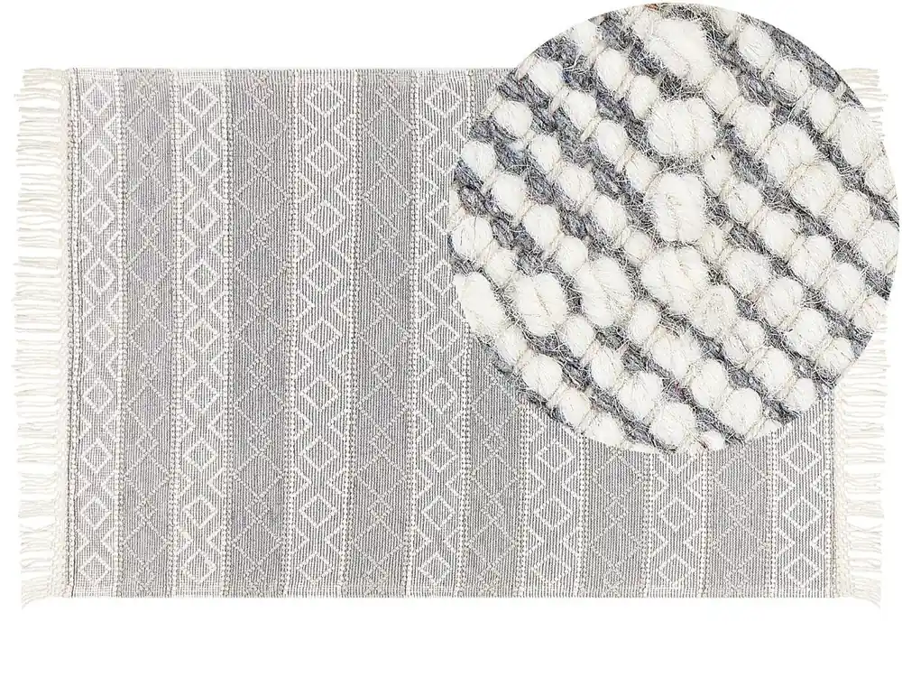 Alfombra TONYA Gris 160 x 230 cm Lana - Textil