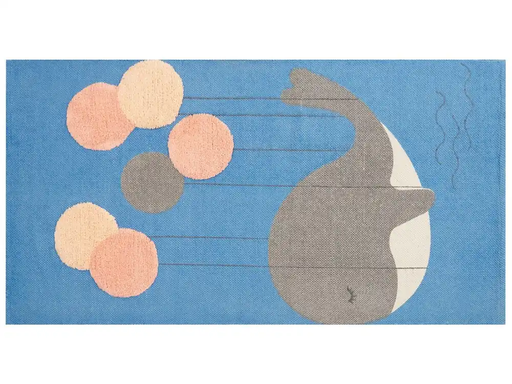 Alfombra para niños BALABANG Azul 80 x 150 cm Algodón - Textil