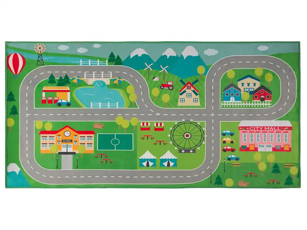 Alfombra para niños SEBEN Verde 80 x 150 cm - Textil