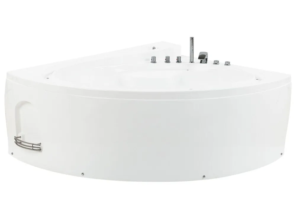 Bañera de hidromasaje LED esquinera PELICAN 206 x 165 cm Blanco - Baño