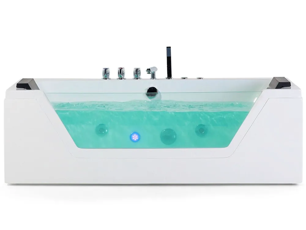 Bañera de hidromasaje LED esquinera SAMANA 162 x 76 cm Blanco - Baño
