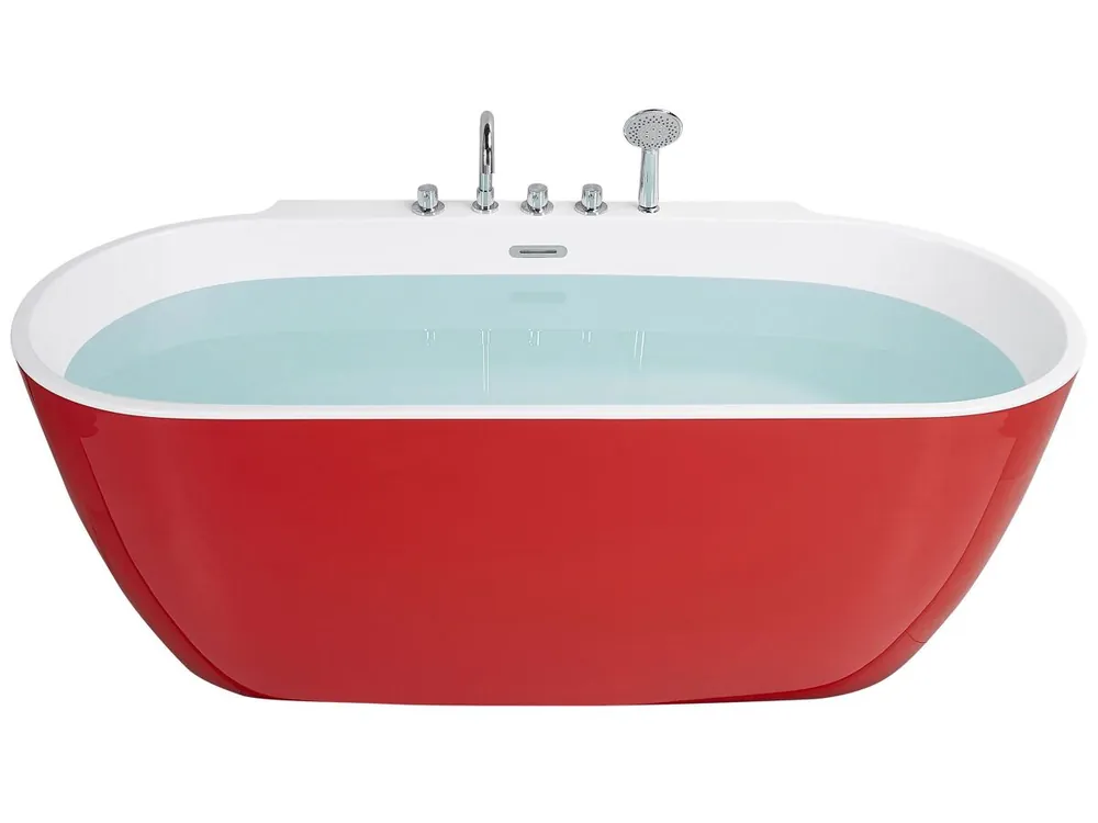 Beliani Bañera independiente Rojo 170 x 80 cm ROTSO - Baño