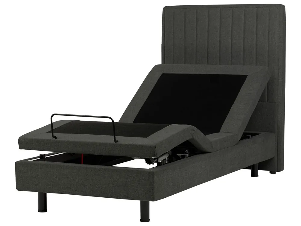 Cama ajustable Tela DUKE II 90 x 200 cm Gris oscuro - Descanso