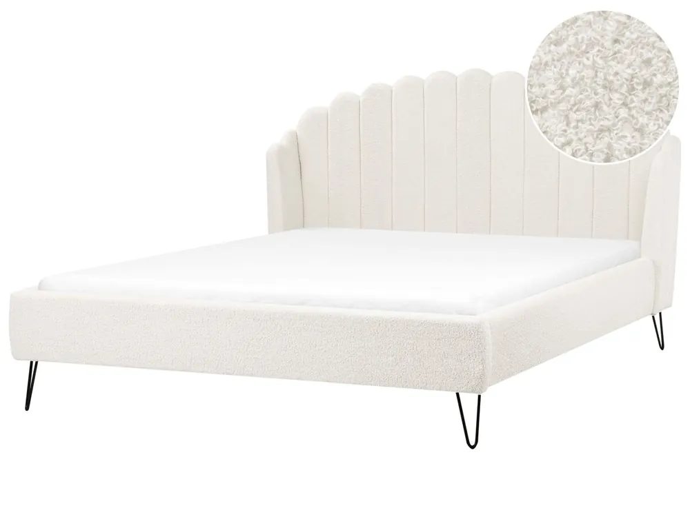 Cama Bouclé AMBILLOU 180 x 200 cm Beige - Descanso