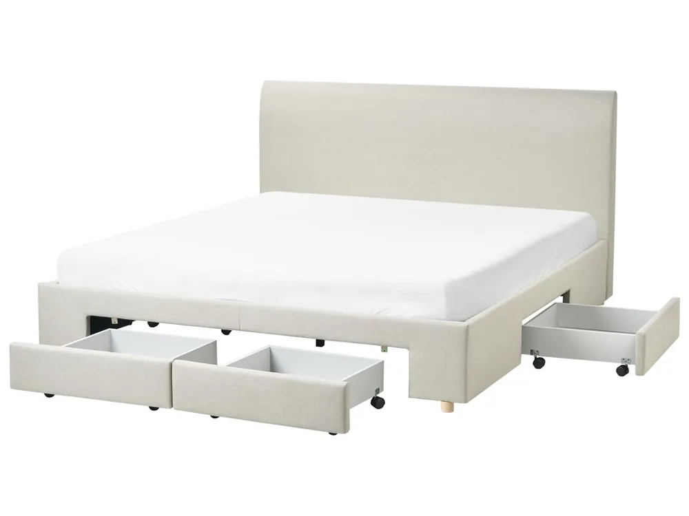 Cama con cajones Tela SOUTRIN 180 x 200 cm Beige - Descanso