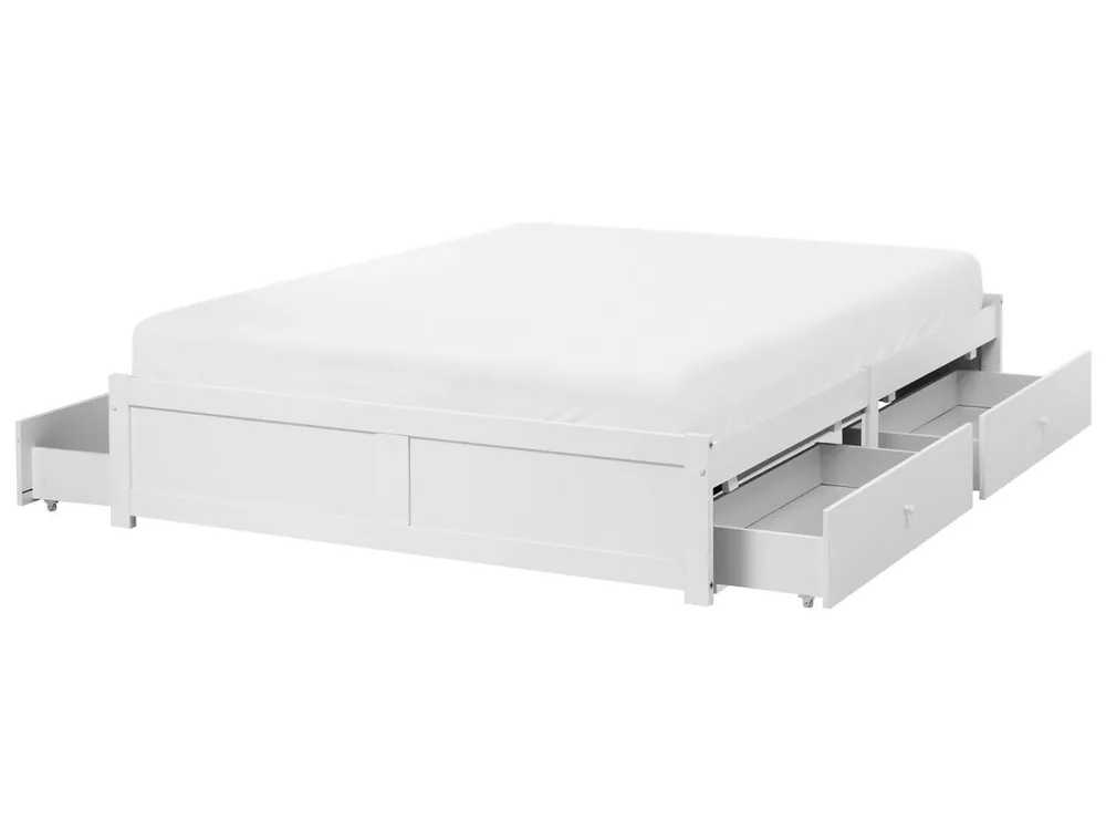 Cama con cajones sin cabecero BRUX Blanco 180 x 200 cm - Descanso