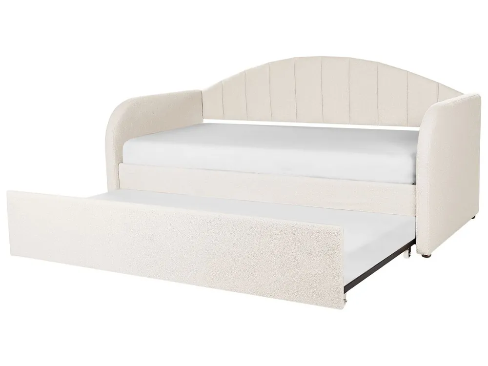 Cama nido Bouclé EYBURIE 90 x 200 cm Beige claro - Descanso
