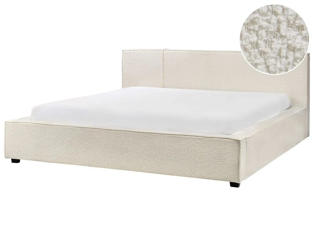 Cama Bouclé MIRANDE 180 x 200 cm Gris pardo - Descanso