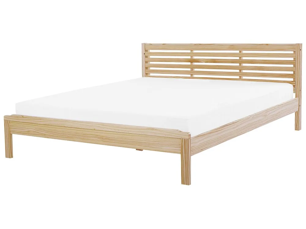 Cama Madera CARNAC 180 x 200 cm Marrón claro - Descanso