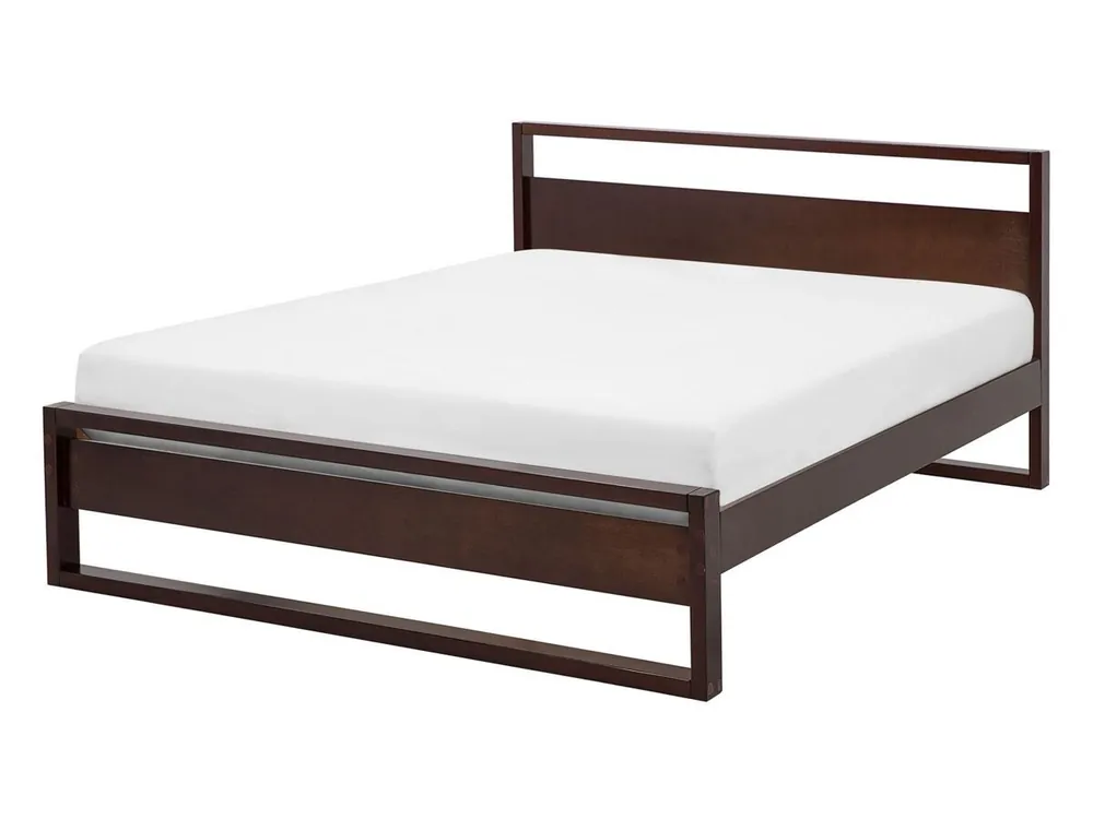 Cama Madera de pino GIULIA 140 x 200 cm Marrón oscuro - Descanso