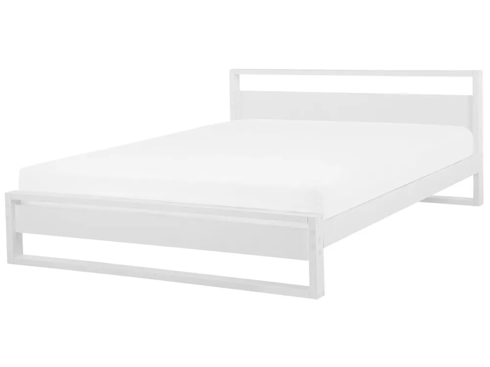 Cama Madera de pino GIULIA 180 x 200 cm Blanco - Descanso