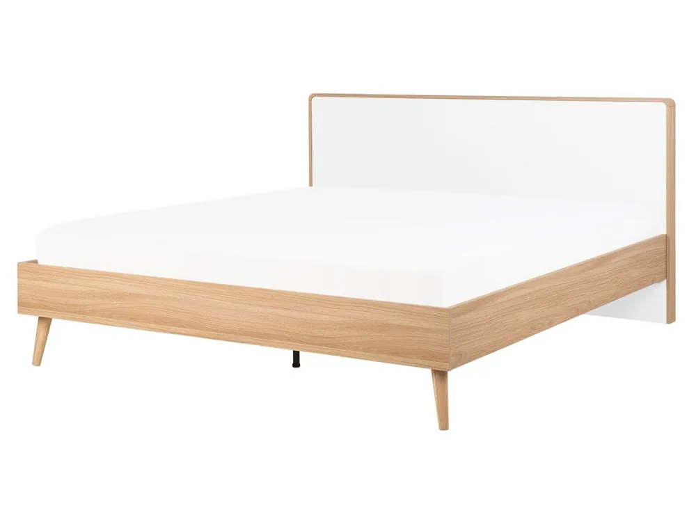 Cama SERRIS 160 x 200 cm Marrón claro - Descanso