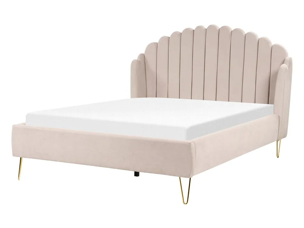 Cama Tela AMBILLOU 140 x 200 cm Beige claro - Descanso