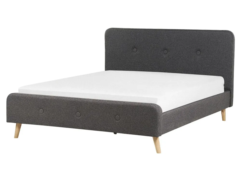 Cama Tela RENNES II 160 x 200 cm Gris oscuro - Descanso