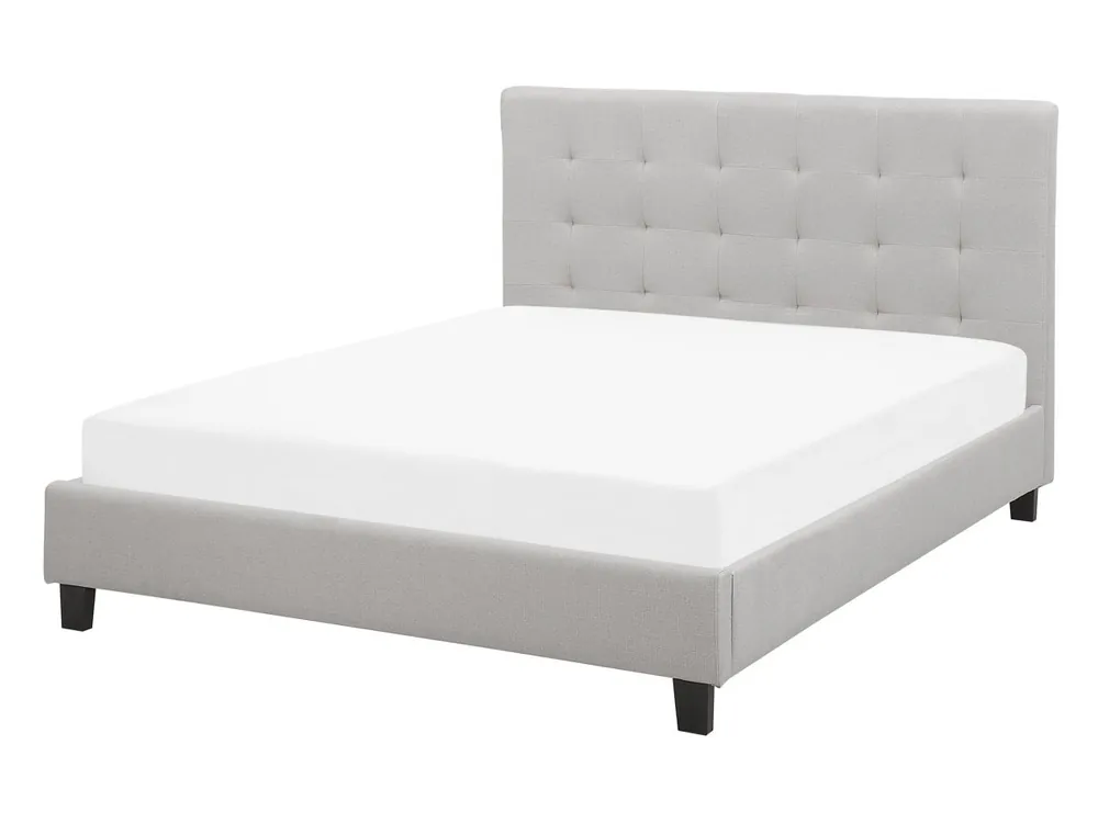 Cama Tela LA ROCHELLE 140 x 200 cm Gris claro - Descanso