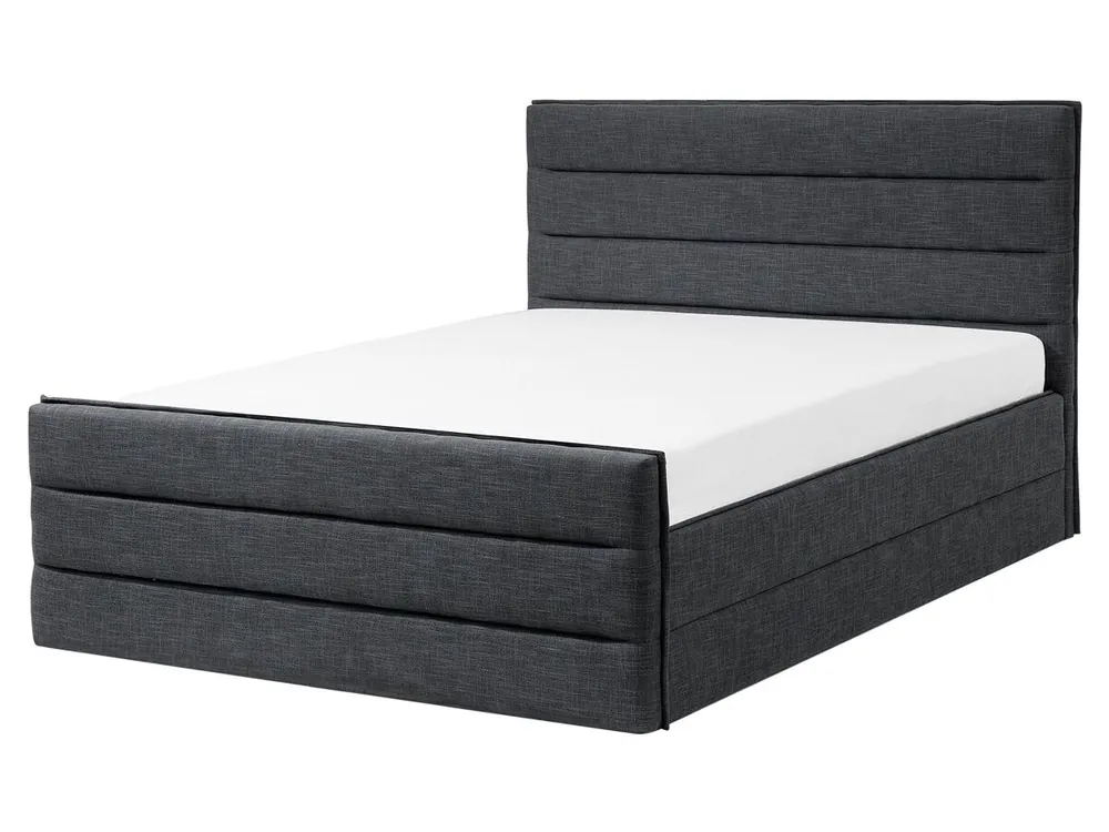 Cama Tela VALBONNE 160 x 200 cm Gris oscuro - Descanso