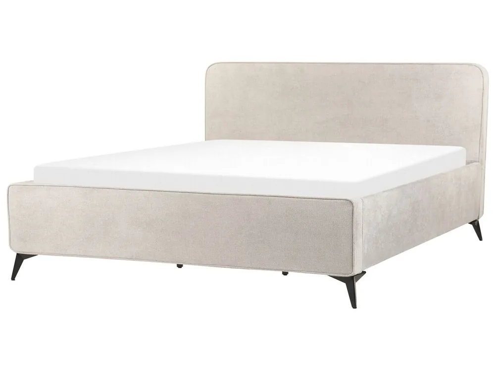 Cama Tela VALOGNES 180 x 200 cm Gris claro - Descanso