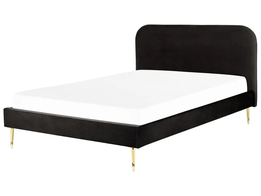 Cama Terciopelo FLAYAT 180 x 200 cm Amarillo - Descanso