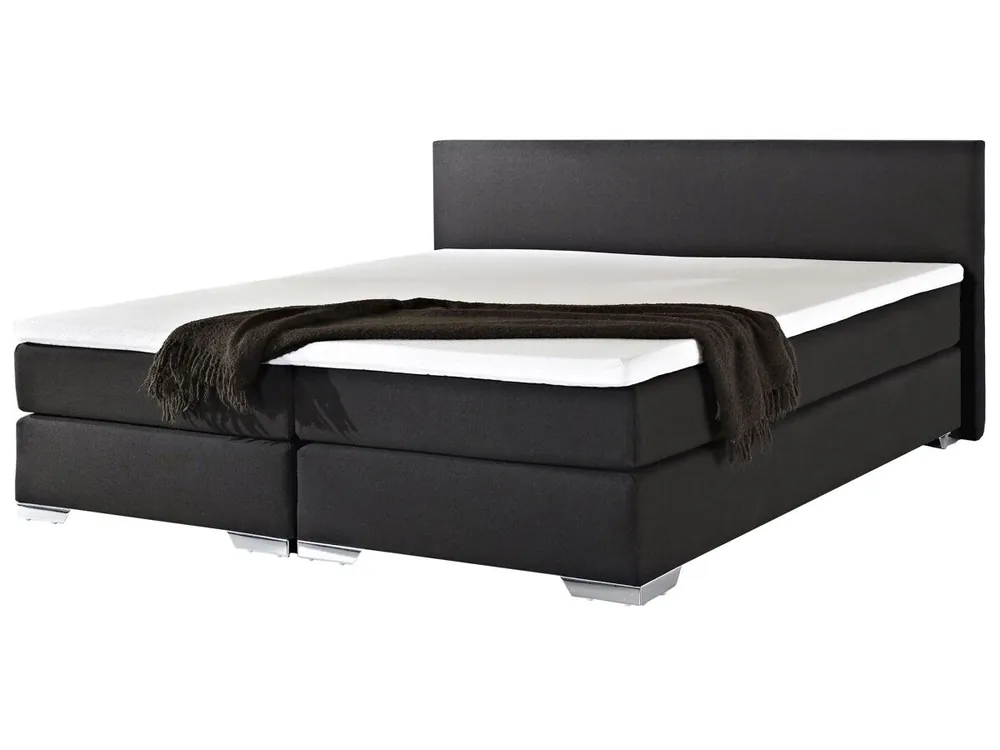 Cama continental Piel sintética PRESIDENT 180 x 200 cm Negro - Descanso