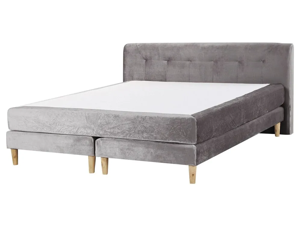 Cama continental Terciopelo MARQUISE 160 x 200 cm Beige - Descanso