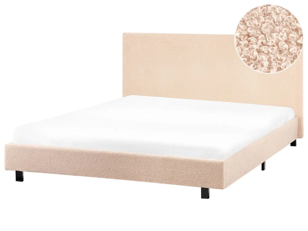 Cama de agua Bouclé ALBI 140 x 200 cm Blanco crema - Descanso