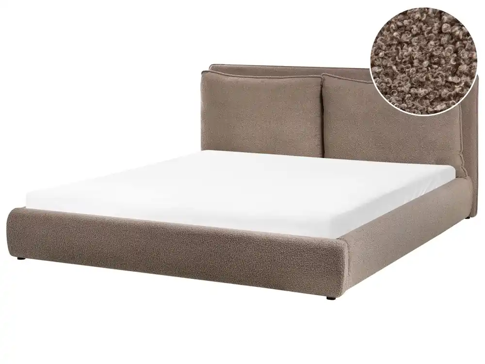 Cama de agua Bouclé BAJONNA 180 x 200 cm Marrón - Descanso