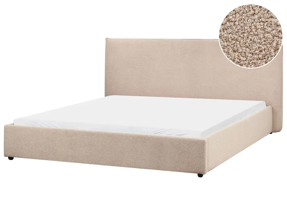 Cama de agua Bouclé LAVAUR 180 x 200 cm Blanco crema - Descanso