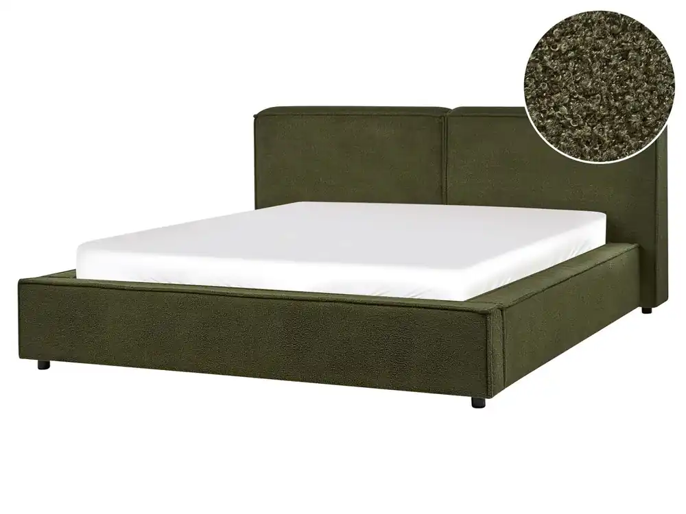 Cama de agua Bouclé LINARDS 160 x 200 cm Verde oscuro - Descanso