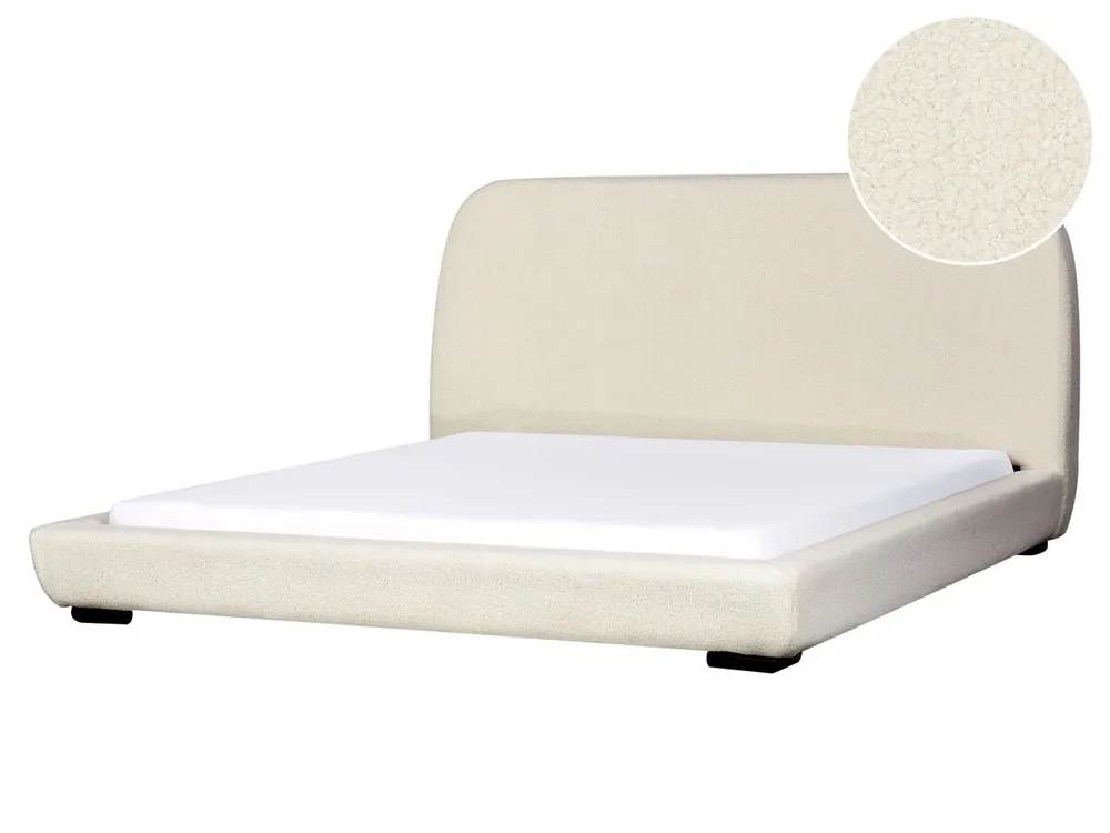 Cama de agua Bouclé ROISEL 180 x 200 cm Beige claro - Descanso