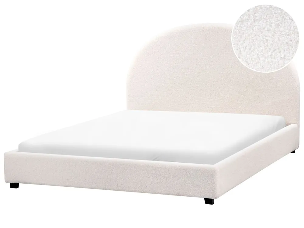 Cama de agua Bouclé VAUCLUSE 140 x 200 cm Blanco crema - Descanso