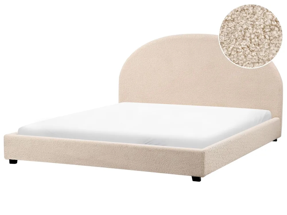 Cama de agua Bouclé VAUCLUSE 180 x 200 cm Beige - Descanso